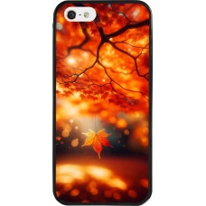 iPhone 5/5s / SE (2016) Case Hülle - Silikon schwarz Herbst Magisch Orange