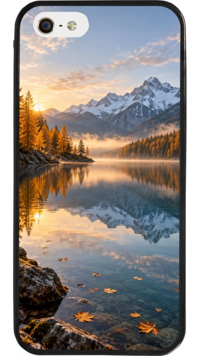 Coque iPhone 5/5s / SE (2016) - Silicone rigide noir Autumn 26 Autumn lake