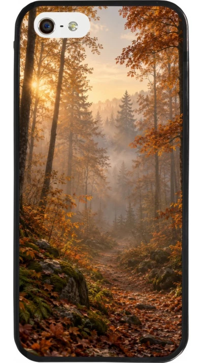 Coque iPhone 5/5s / SE (2016) - Silicone rigide noir Autumn 26 Autumn walk
