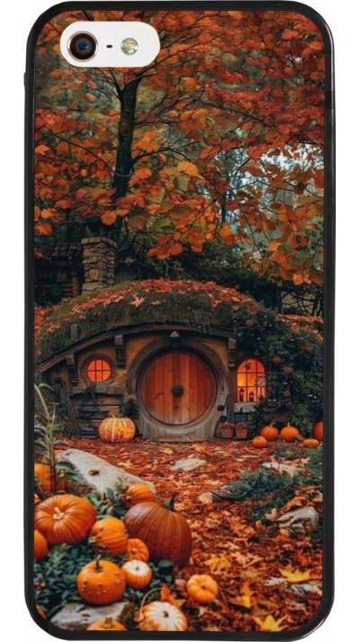 Coque iPhone 5/5s / SE (2016) - Silicone rigide noir Autumn 26 Hobbit house