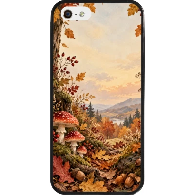 iPhone 5/5s / SE (2016) Case Hülle - Silikon schwarz Autumn 26 Illustrated Autumn