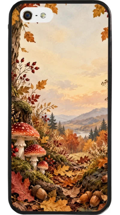 Coque iPhone 5/5s / SE (2016) - Silicone rigide noir Autumn 26 Illustrated Autumn