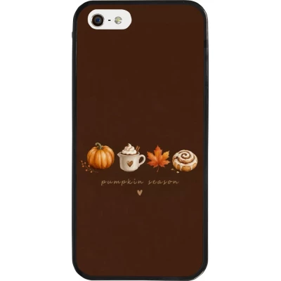 iPhone 5/5s / SE (2016) Case Hülle - Silikon schwarz Autumn 26 Pumpkin season