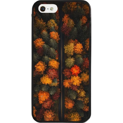Coque iPhone 5/5s / SE (2016) - Silicone rigide noir Autumn 26 Road in autumn