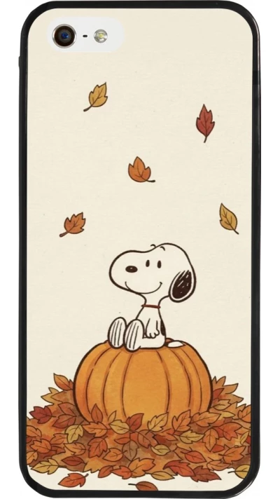 Coque iPhone 5/5s / SE (2016) - Silicone rigide noir Autumn 26 Snoopy autumn