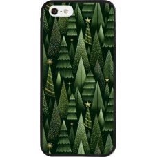 Coque iPhone 5/5s / SE (2016) - Silicone rigide noir Christmas 25 Pattern Xmas Tree