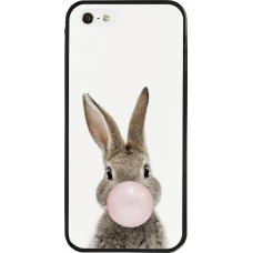 iPhone 5/5s / SE (2016) Case Hülle - Silikon schwarz Easter 2023 bubble gum bunny