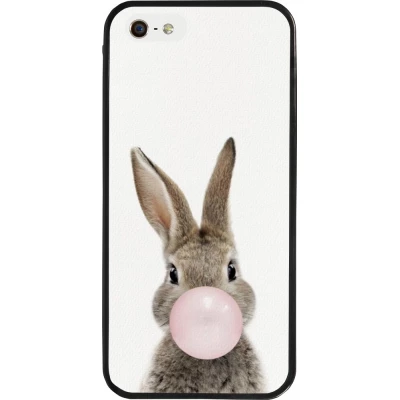 iPhone 5/5s / SE (2016) Case Hülle - Silikon schwarz Easter 2023 bubble gum bunny