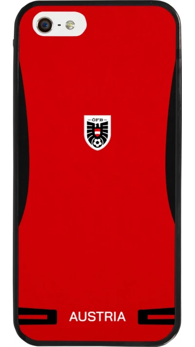 iPhone 5/5s / SE (2016) Case Hülle - Silikon schwarz O?sterreich 2026 personalisierbares Fussballtrikot
