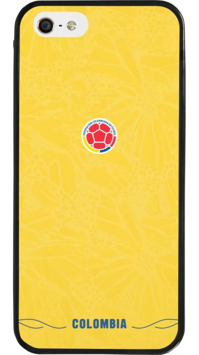 iPhone 5/5s / SE (2016) Case Hülle - Silikon schwarz Kolumbien 2026 personalisierbares Fussballtrikot