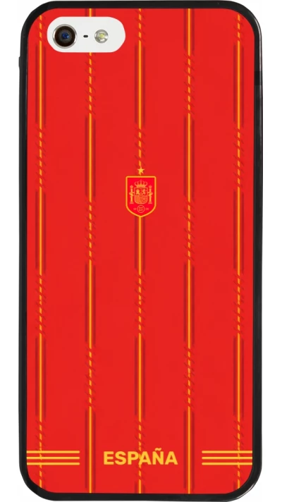 iPhone 5/5s / SE (2016) Case Hülle - Silikon schwarz Spanien 2026 personalisierbares Fussballtrikot