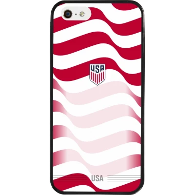 Coque iPhone 5/5s / SE (2016) - Silicone rigide noir Maillot de football États-Unis 2026 personnalisable