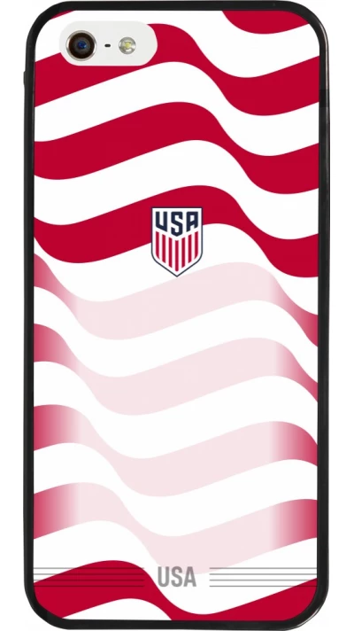 iPhone 5/5s / SE (2016) Case Hülle - Silikon schwarz Vereinigten Staaten 2026 personalisierbares Fussballtrikot