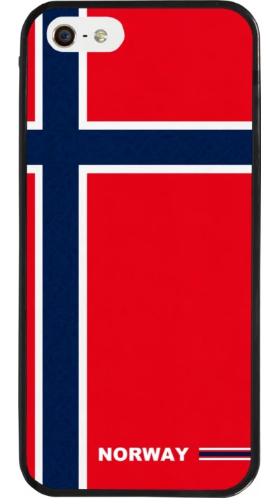 iPhone 5/5s / SE (2016) Case Hülle - Silikon schwarz Norwegen 2026 personalisierbares Fussballtrikot