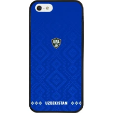 Coque iPhone 5/5s / SE (2016) - Silicone rigide noir Maillot de football Ouzbékistan 2026 personnalisable