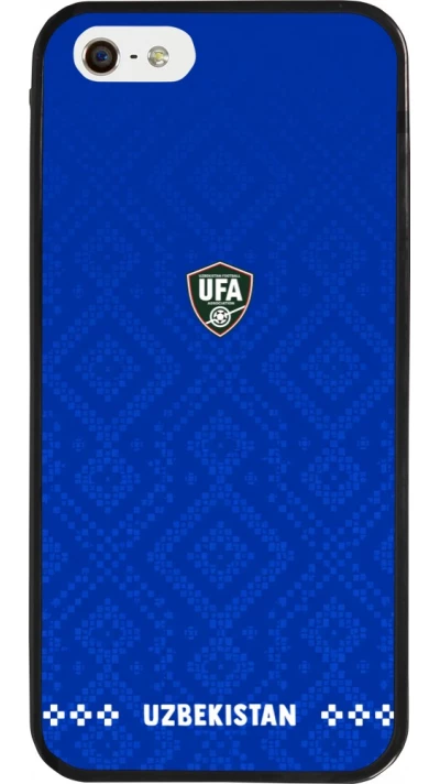 iPhone 5/5s / SE (2016) Case Hülle - Silikon schwarz Usbekistan 2026 personalisierbares Fussballtrikot