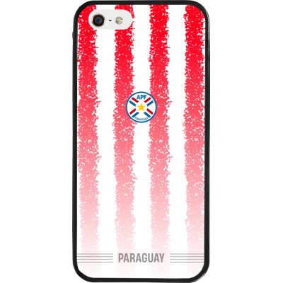 iPhone 5/5s / SE (2016) Case Hülle - Silikon schwarz Paraguay 2026 personalisierbares Fussballtrikot