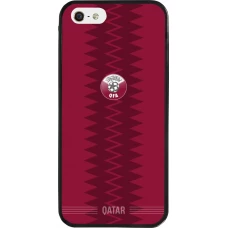 iPhone 5/5s / SE (2016) Case Hülle - Silikon schwarz Qatar 2026 personalisierbares Fussballtrikot