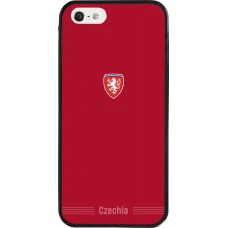 Coque iPhone 5/5s / SE (2016) - Silicone rigide noir Maillot de football Répuplique Tchèque 2026 personnalisable