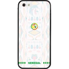 Coque iPhone 5/5s / SE (2016) - Silicone rigide noir Maillot de football Sénégal 2026 personnalisable