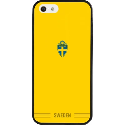 iPhone 5/5s / SE (2016) Case Hülle - Silikon schwarz Schweden 2026 personalisierbares Fussballtrikot