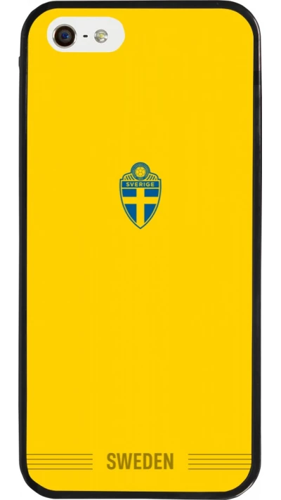 iPhone 5/5s / SE (2016) Case Hülle - Silikon schwarz Schweden 2026 personalisierbares Fussballtrikot