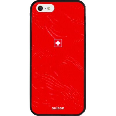 iPhone 5/5s / SE (2016) Case Hülle - Silikon schwarz Schweiz 2026 personalisierbares Fussballtrikot