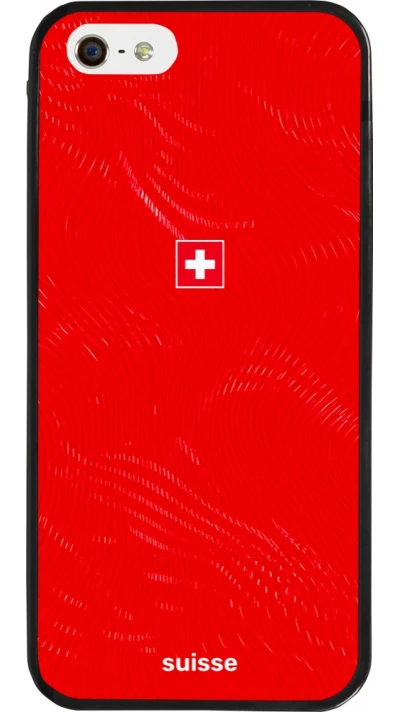 iPhone 5/5s / SE (2016) Case Hülle - Silikon schwarz Schweiz 2026 personalisierbares Fussballtrikot