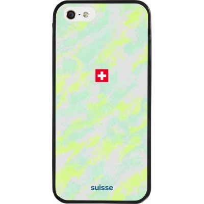 iPhone 5/5s / SE (2016) Case Hülle - Silikon schwarz Schweiz Away 2026 personalisierbares Fussballtrikot