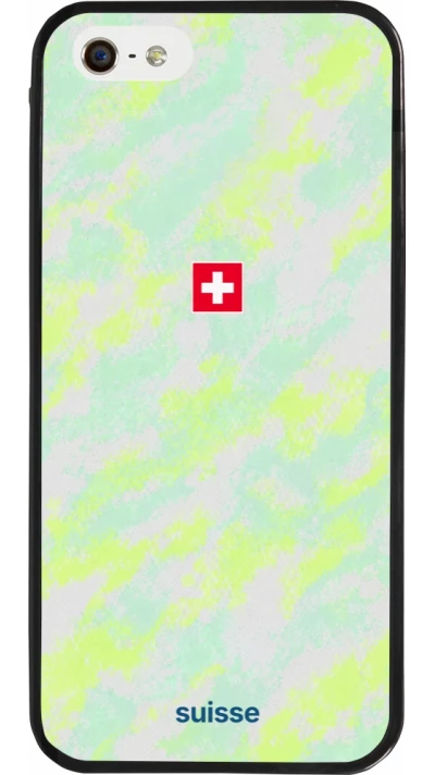 iPhone 5/5s / SE (2016) Case Hülle - Silikon schwarz Schweiz Away 2026 personalisierbares Fussballtrikot