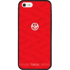 Coque iPhone 5/5s / SE (2016) - Silicone rigide noir Maillot de football Tunisie 2026 personnalisable