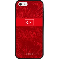 Coque iPhone 5/5s / SE (2016) - Silicone rigide noir Maillot de football Turquie 2026 personnalisable