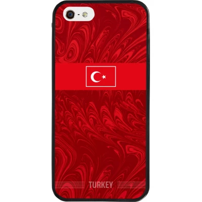 Coque iPhone 5/5s / SE (2016) - Silicone rigide noir Maillot de football Turquie 2026 personnalisable