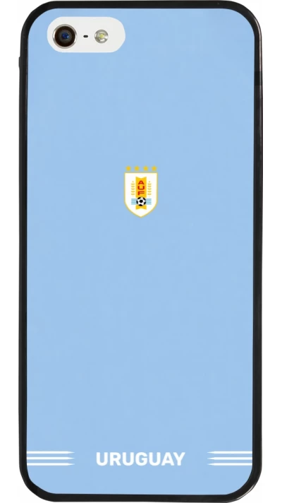 iPhone 5/5s / SE (2016) Case Hülle - Silikon schwarz Uruguay 2026 personalisierbares Fussballtrikot