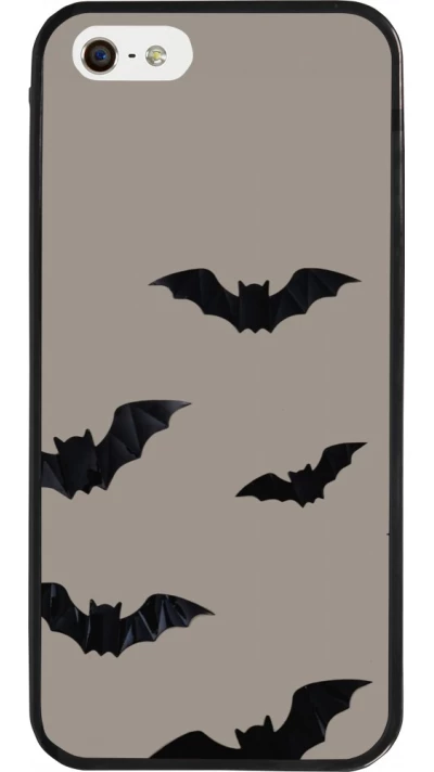 Coque iPhone 5/5s / SE (2016) - Silicone rigide noir Halloween 2026 Bats