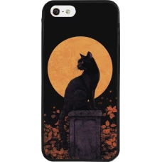 Coque iPhone 5/5s / SE (2016) - Silicone rigide noir Halloween 2026 Cat Art Nouveau