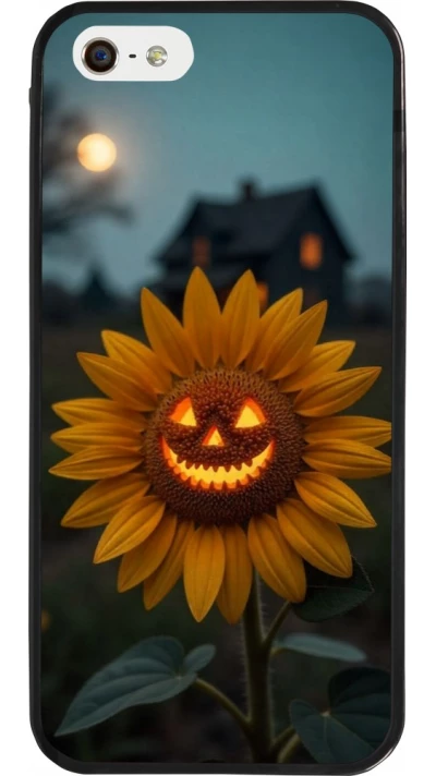 Coque iPhone 5/5s / SE (2016) - Silicone rigide noir Halloween 2026 Evil Sunflower