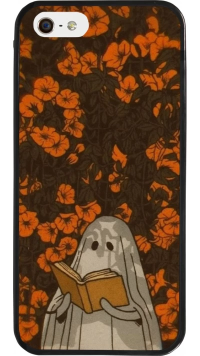 Coque iPhone 5/5s / SE (2016) - Silicone rigide noir Halloween 2026 Ghost reading