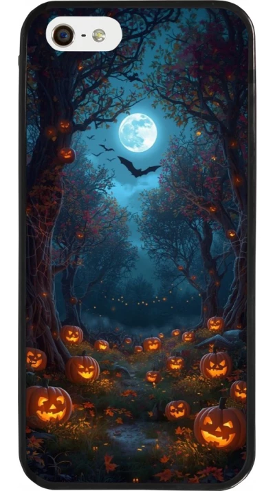 Coque iPhone 5/5s / SE (2016) - Silicone rigide noir Halloween 2026 Road of Pumpkins