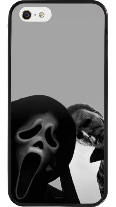 Coque iPhone 5/5s / SE (2016) - Silicone rigide noir Halloween 2026 Scream and Michael Myers