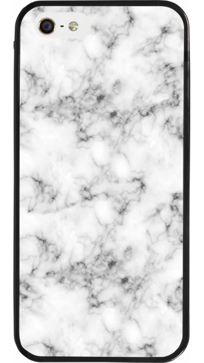 iPhone 5/5s / SE (2016) Case Hülle - Silikon schwarz Marble 01