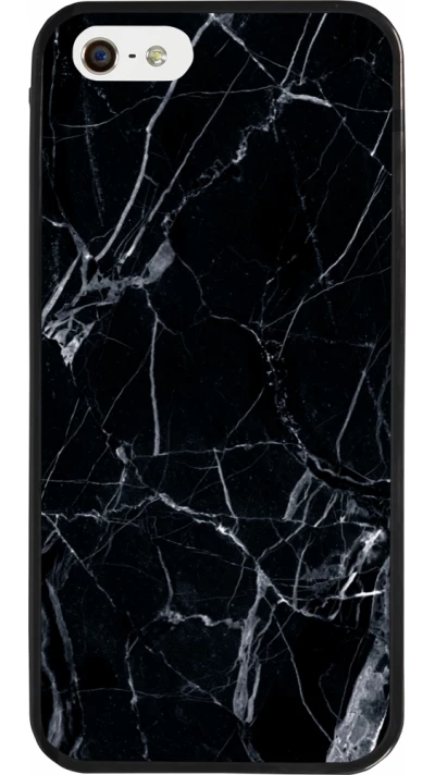 iPhone 5/5s / SE (2016) Case Hülle - Silikon schwarz Marble Black 01