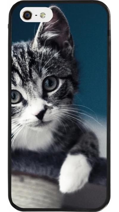 iPhone 5/5s / SE (2016) Case Hülle - Silikon schwarz Meow 23