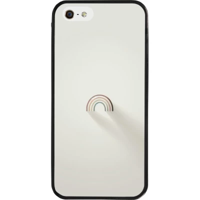 iPhone 5/5s / SE (2016) Case Hülle - Silikon schwarz Mini Regenbogen Minimal