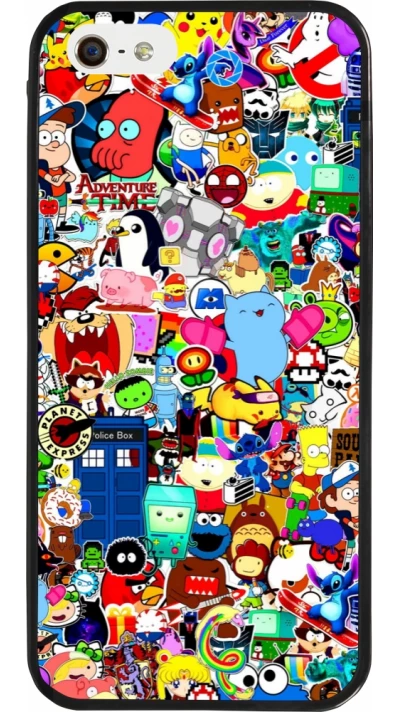 Coque iPhone 5/5s / SE (2016) - Silicone rigide noir Mixed cartoons