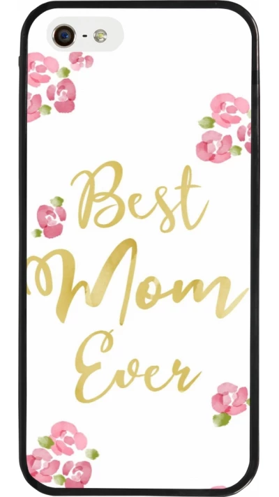 Coque iPhone 5/5s / SE (2016) - Silicone rigide noir Mom 2024 best Mom ever