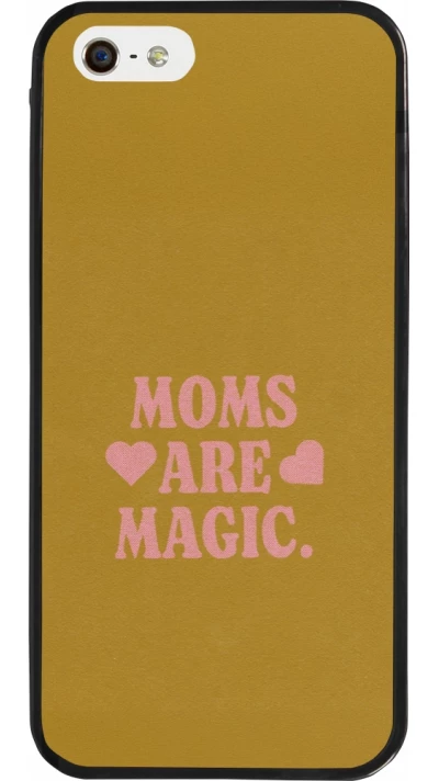 Coque iPhone 5/5s / SE (2016) - Silicone rigide noir Mom 2026 Are Magic