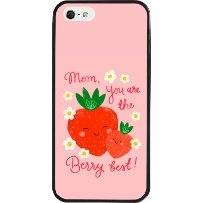 Coque iPhone 5/5s / SE (2016) - Silicone rigide noir Mom 2026 Berry best