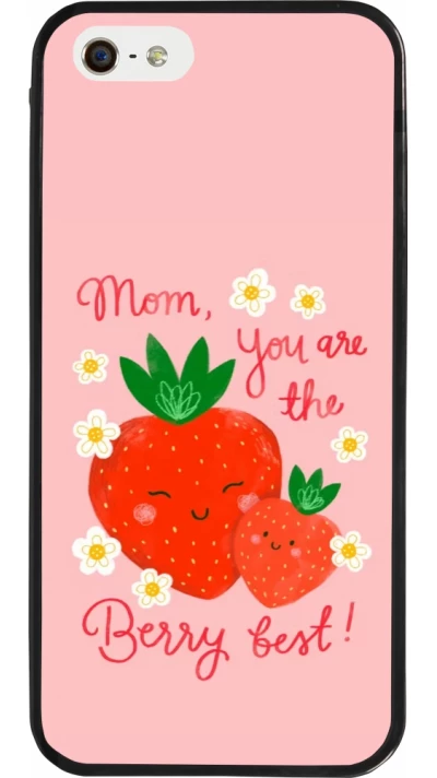 Coque iPhone 5/5s / SE (2016) - Silicone rigide noir Mom 2026 Berry best