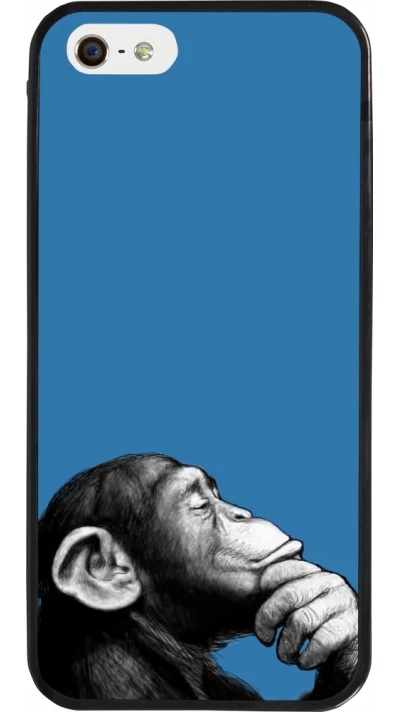 Coque iPhone 5/5s / SE (2016) - Silicone rigide noir Monkey Pop Art